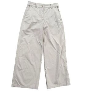 COS‎ High-Rise Wide-Leg Cotton Trousers Pants in Beige Women's Size 6
